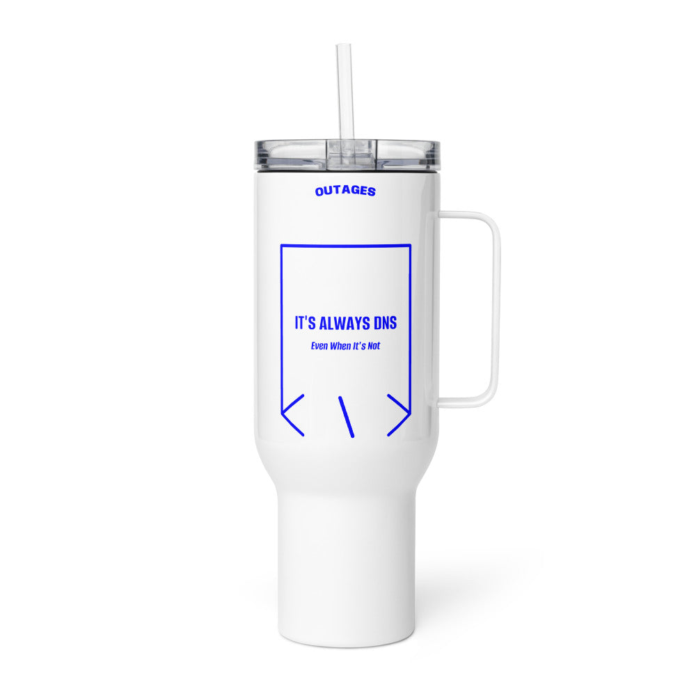 It's Always DNS — White Blue back mockup (40 oz)