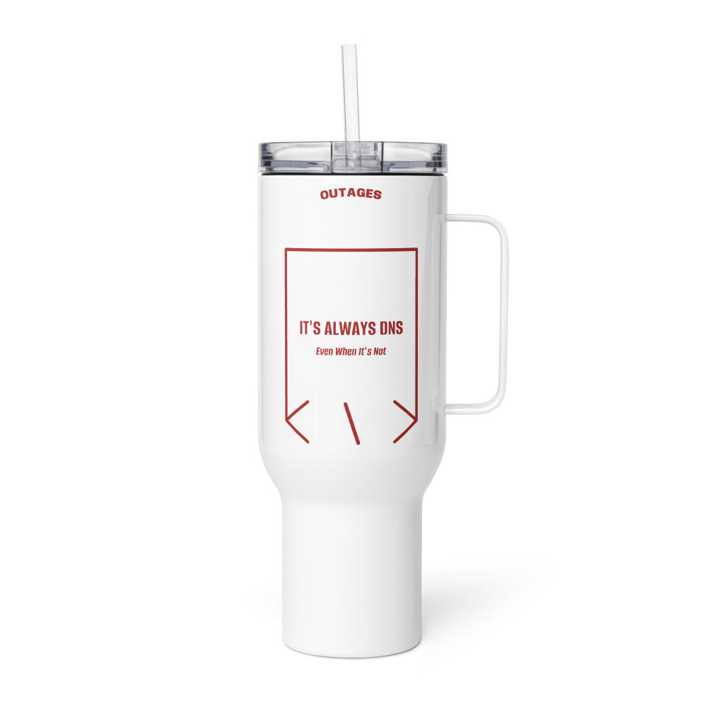 It's Always DNS — White Brown back mockup (40 oz)