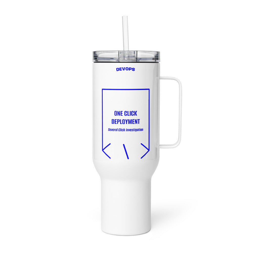 One Click Deployment — White Blue back mockup (40 oz)