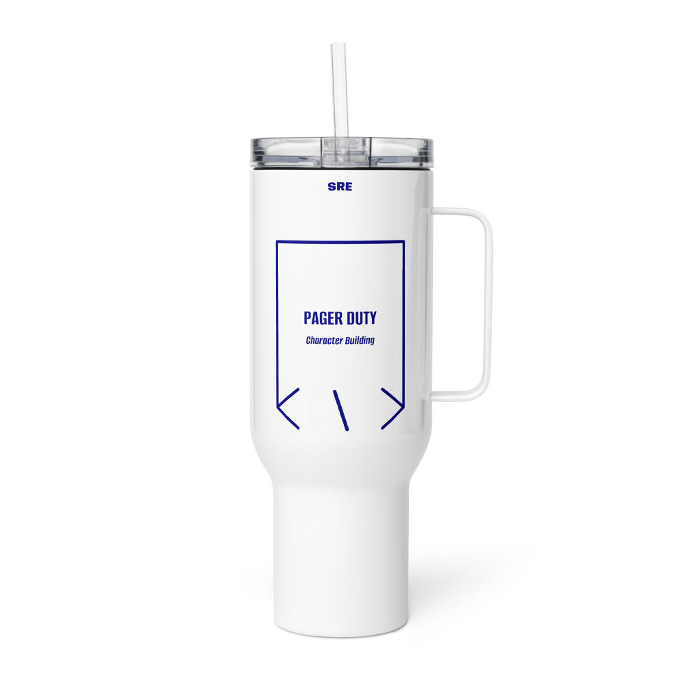 Pager Duty — White Navy back mockup (40 oz)