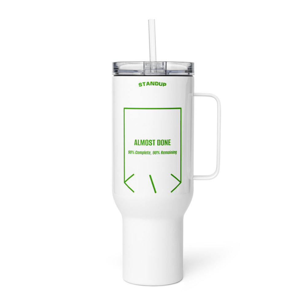 Almost Done — White Green back mockup (40 oz)