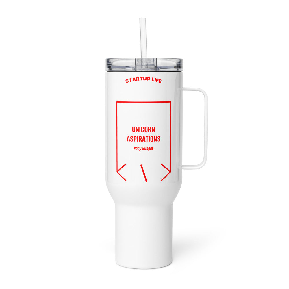 Unicorn Aspirations — White Red back mockup (40 oz)