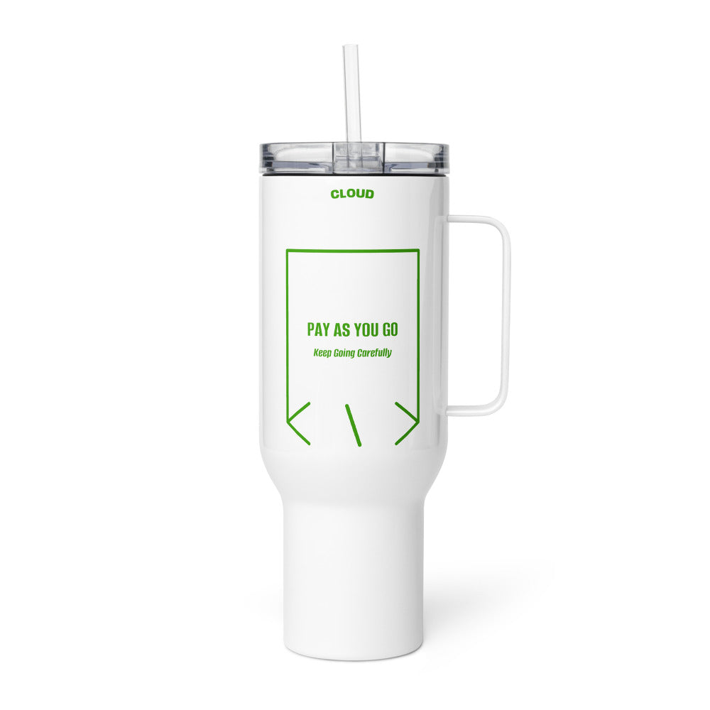Pay As You Go — White Green back mockup (40 oz)