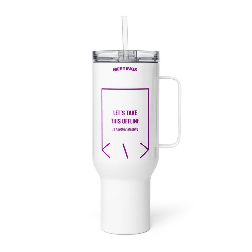 Let's Take This Offline — White Purple back mockup (40 oz)