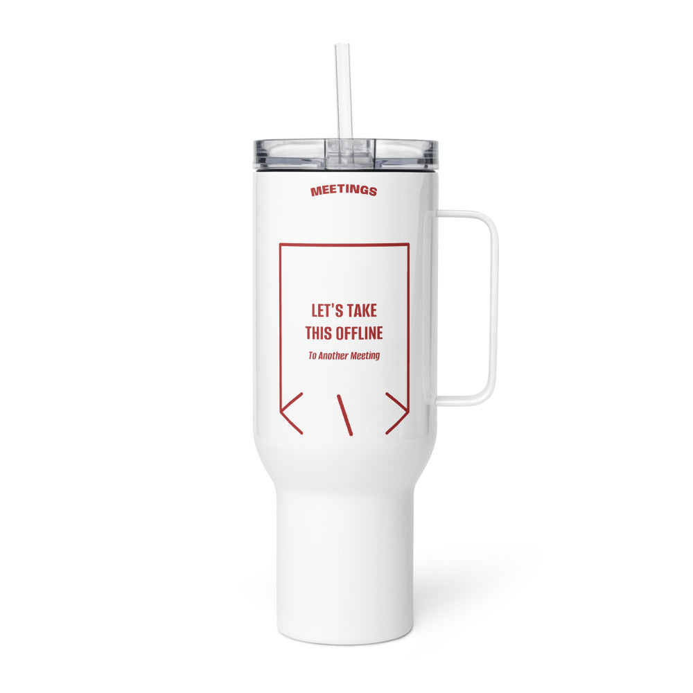 Let's Take This Offline — White Brown back mockup (40 oz)