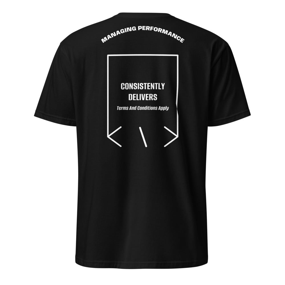 Consistently Delivers — Black White back mockup