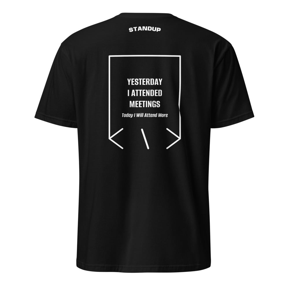 Yesterday I Attended Meetings — Black White back mockup
