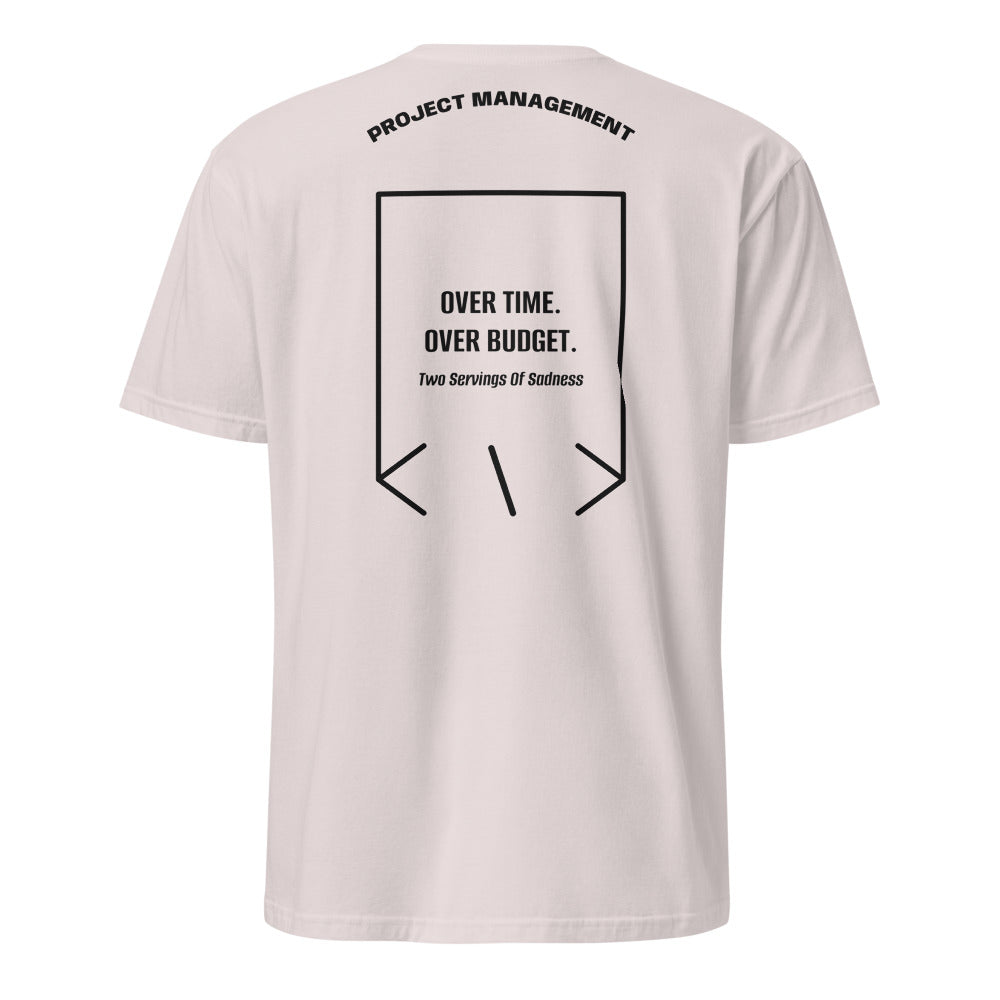 Over Time. Over Budget. — Ice Grey Black back mockup