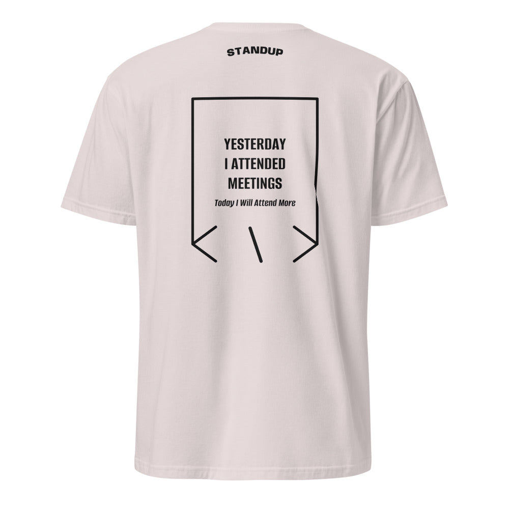 Yesterday I Attended Meetings — Ice Grey Black back mockup
