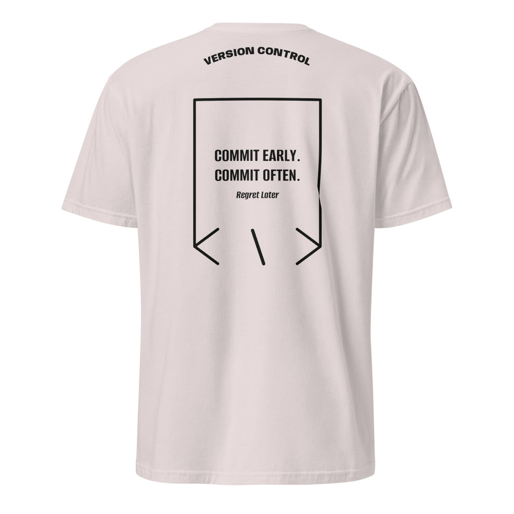 Commit Early. Commit Often. — Ice Grey Black back mockup
