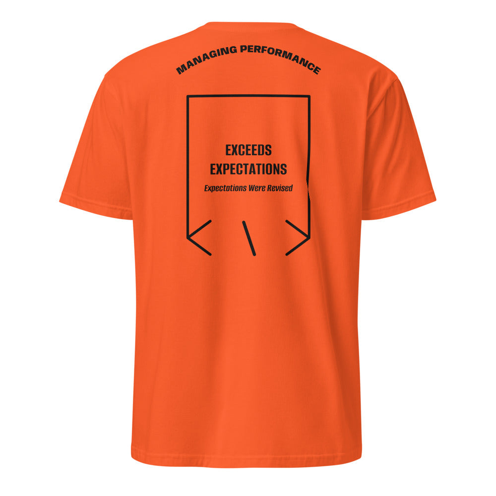 Exceeds Expectations — Orange Black back mockup
