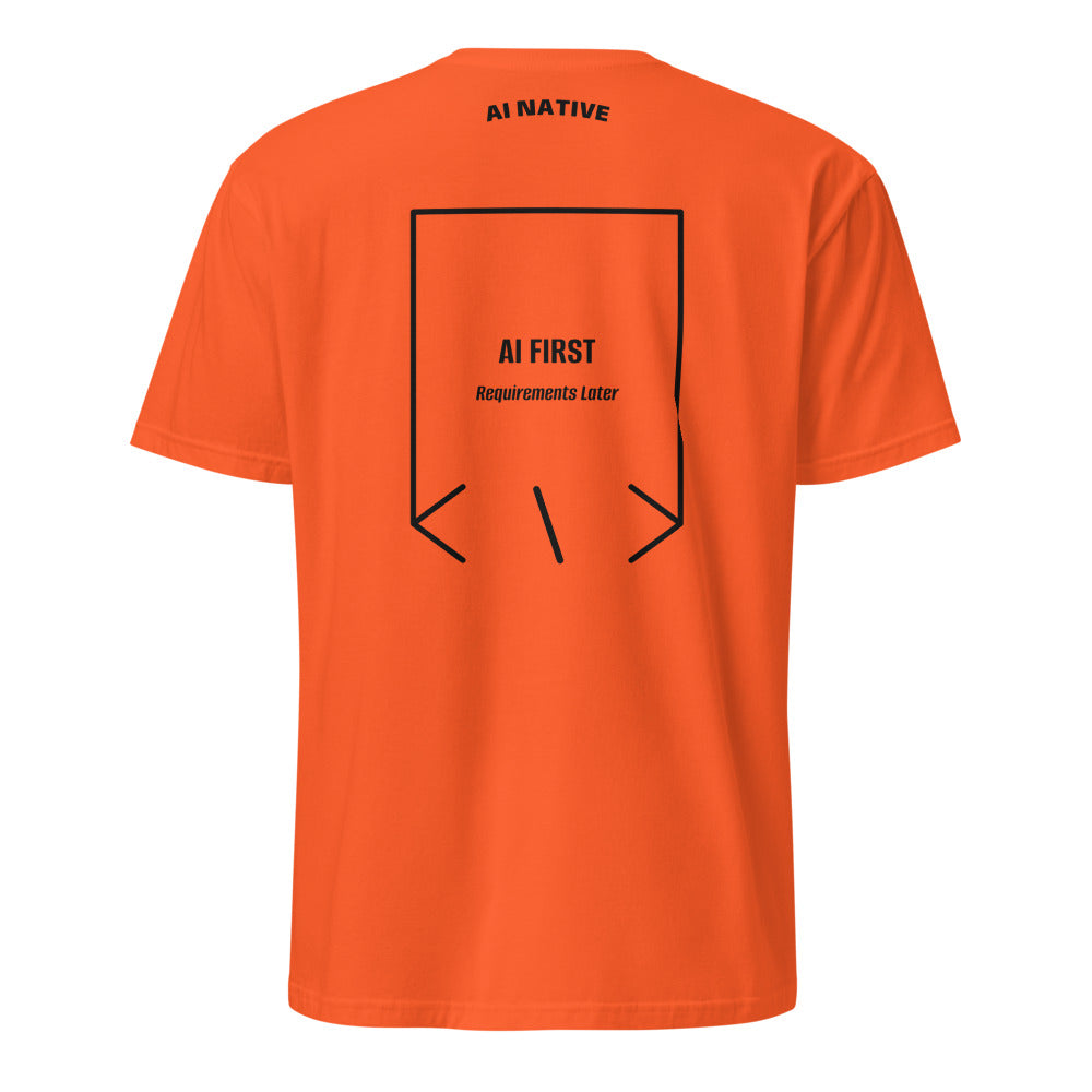 AI First — Orange Black back mockup