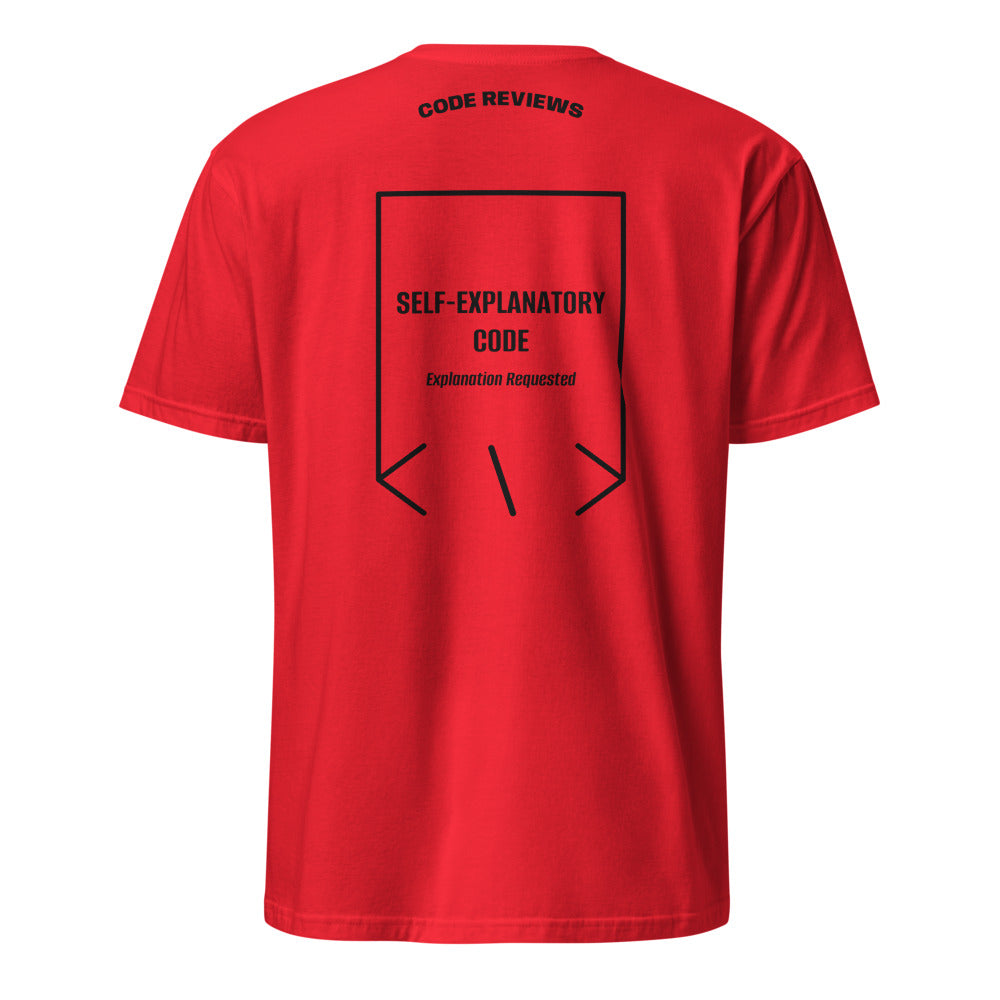 Self-Explanatory Code — Red Black back mockup