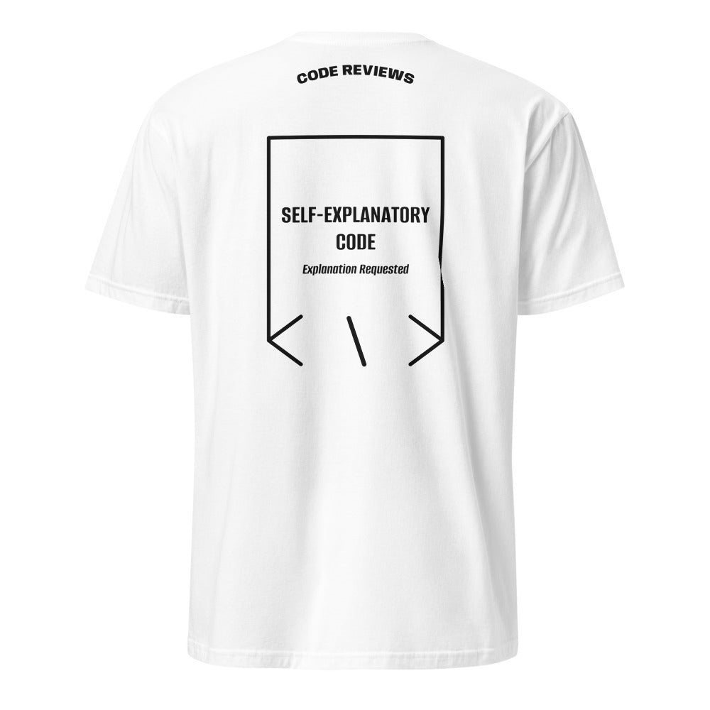 Self-Explanatory Code — secondary back mockup