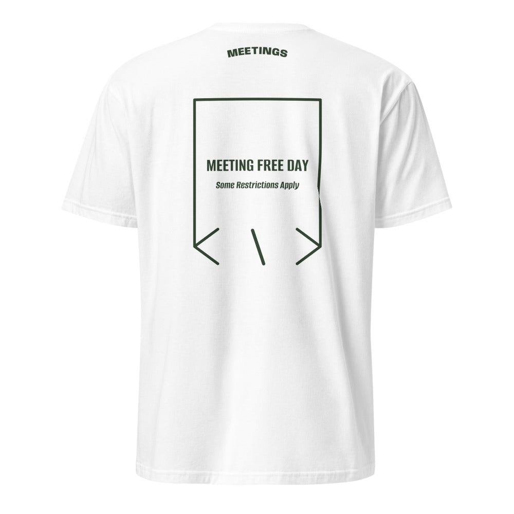 Meeting Free Day — White Forest Green back mockup