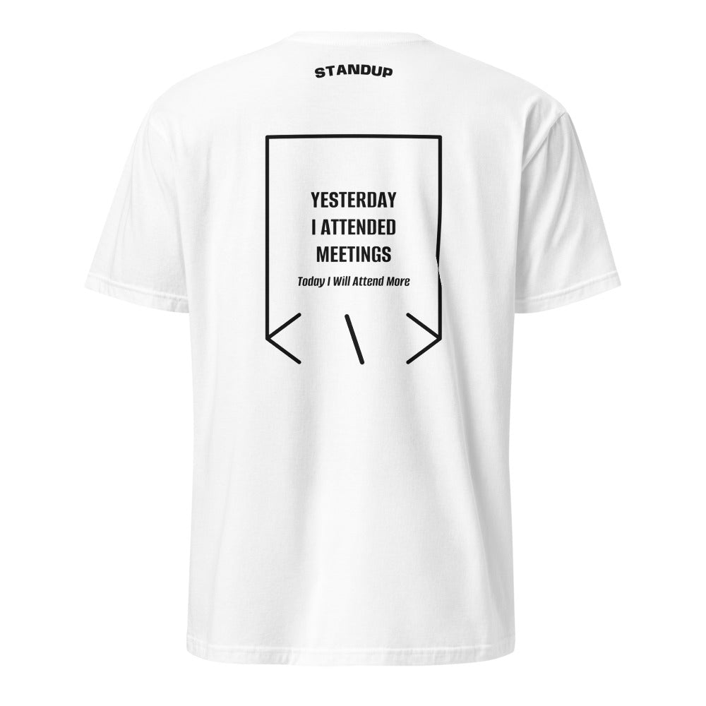 Yesterday I Attended Meetings — White Black back mockup