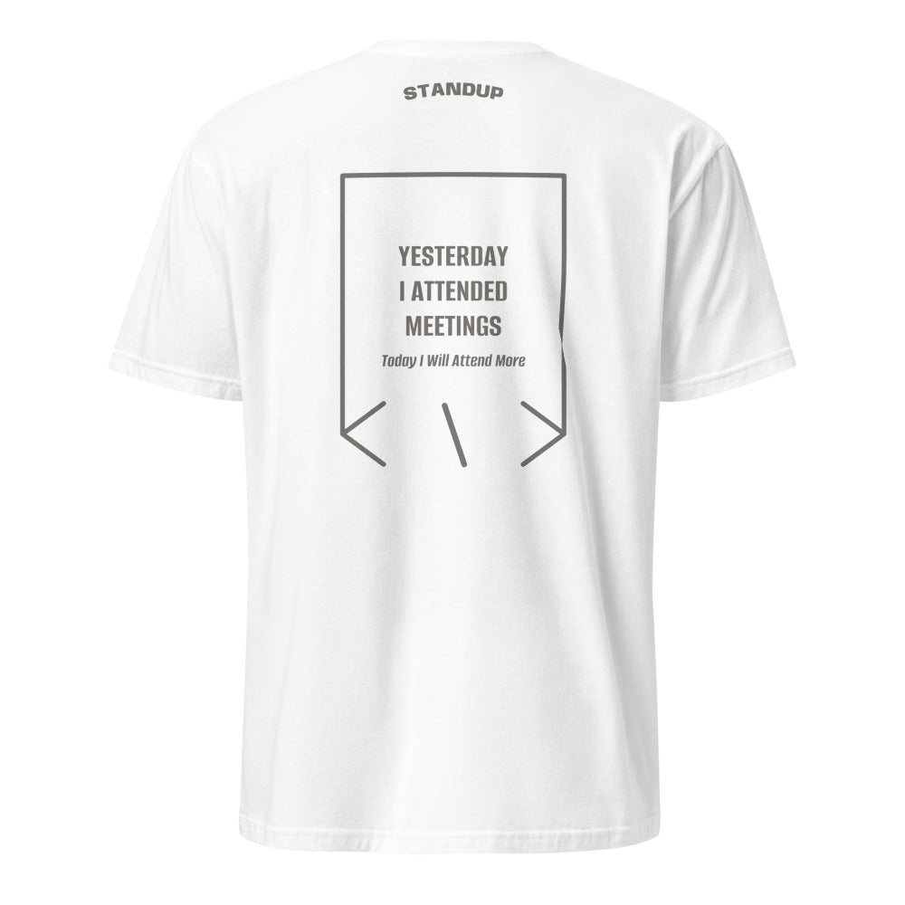 Yesterday I Attended Meetings — White Charcoal back mockup