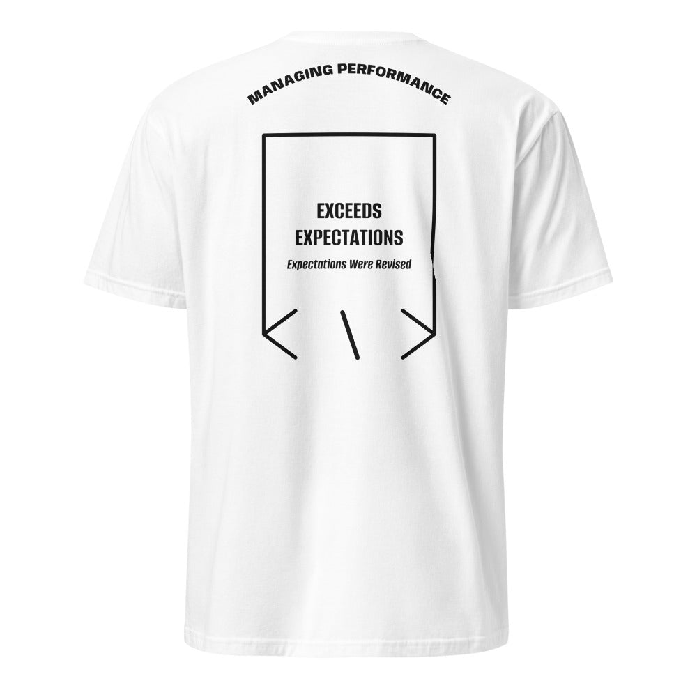 Exceeds Expectations — White Black back mockup