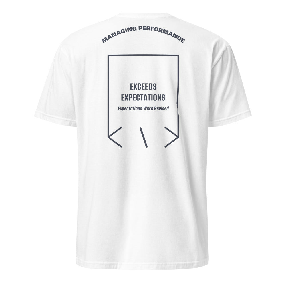 Exceeds Expectations — White Heather Navy back mockup