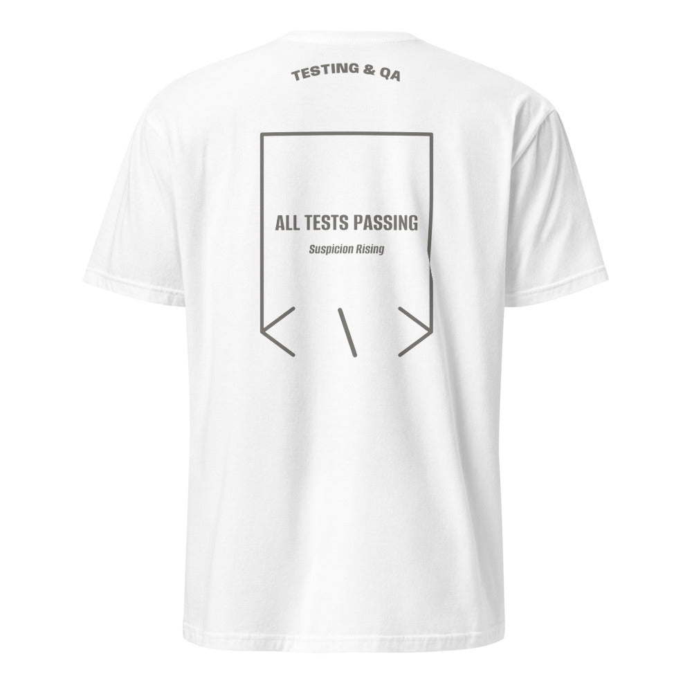 All Tests Passing — White Charcoal back mockup