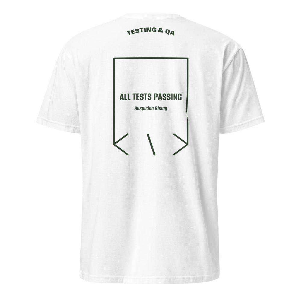 All Tests Passing — White Forest Green back mockup