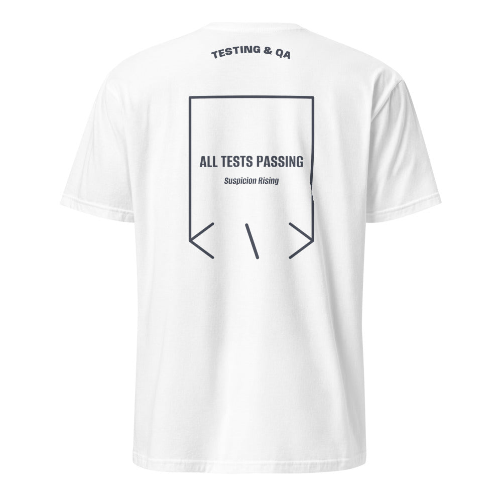 All Tests Passing — White Heather Navy back mockup
