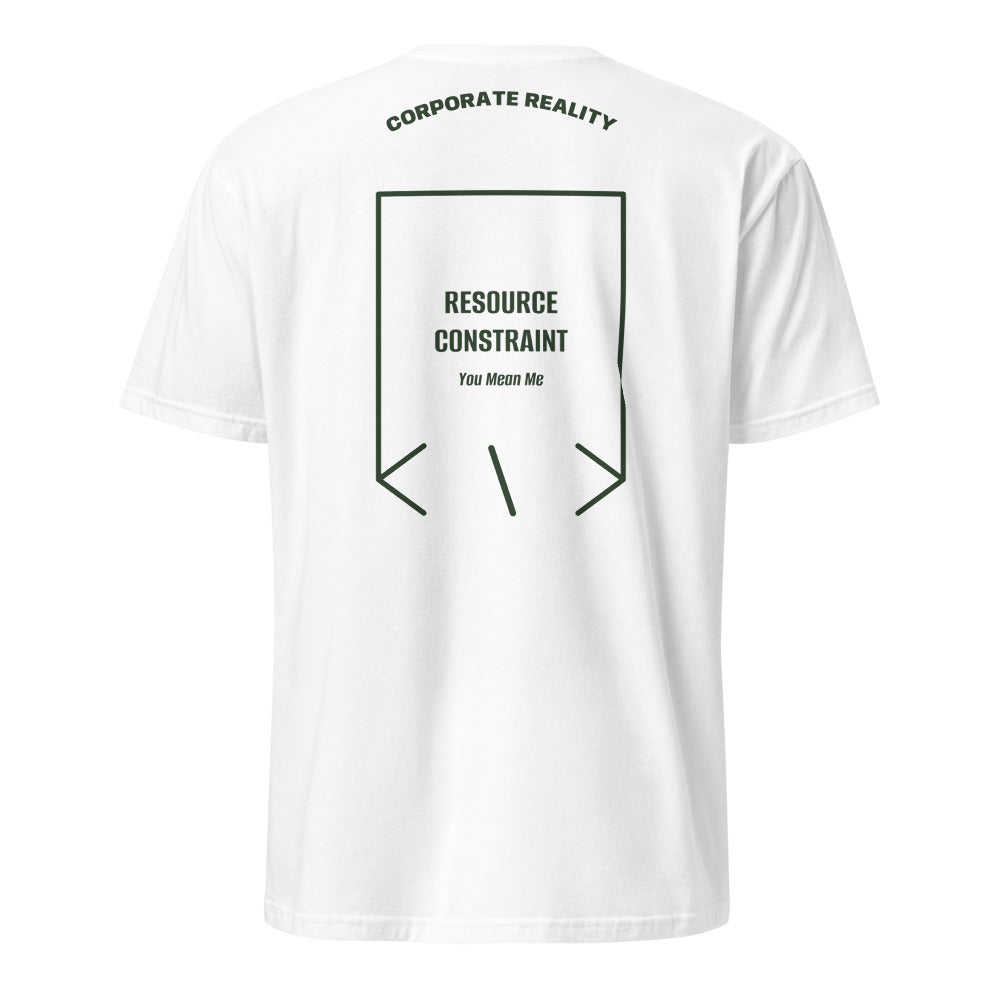Resource Constraint — White Forest Green back mockup