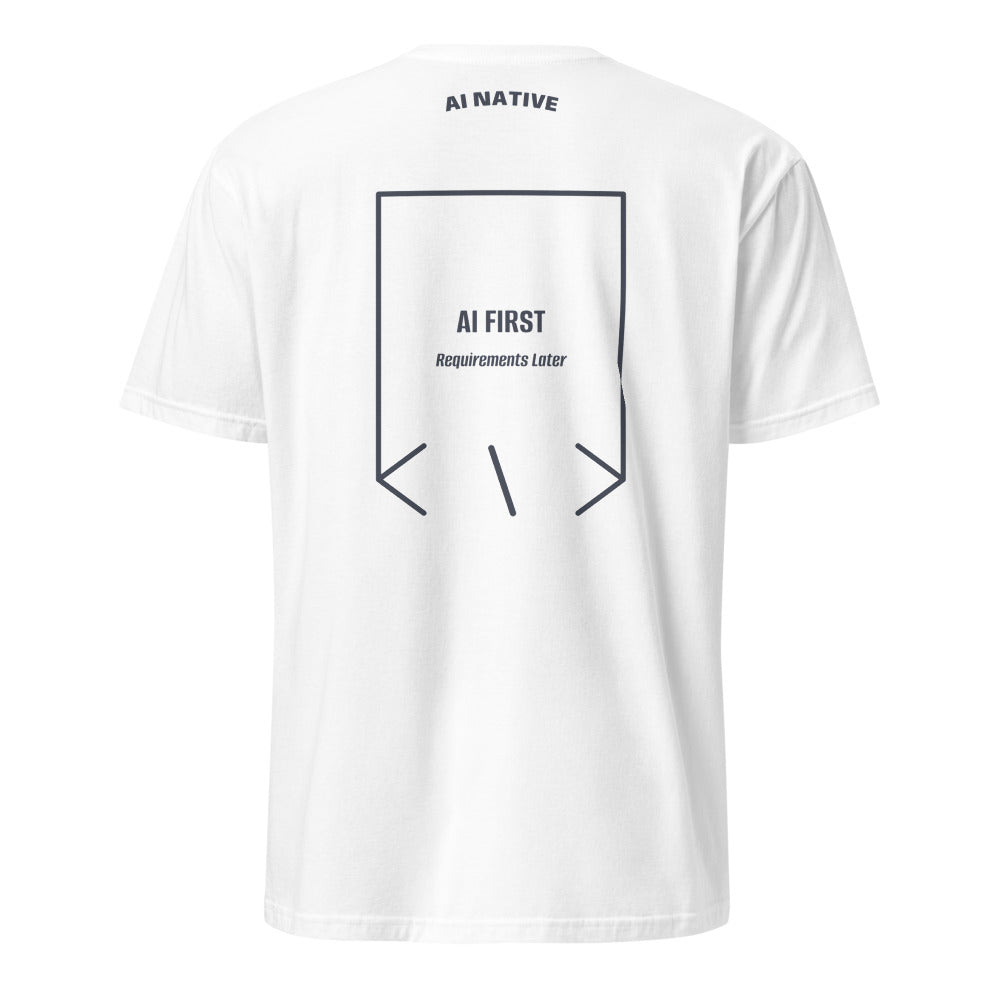 AI First — White Heather Navy back mockup