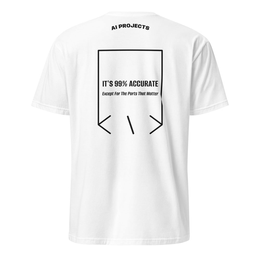 It's 99% Accurate — White Black back mockup