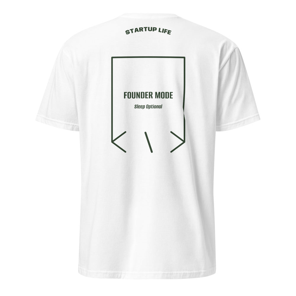 Founder Mode — White Forest Green back mockup