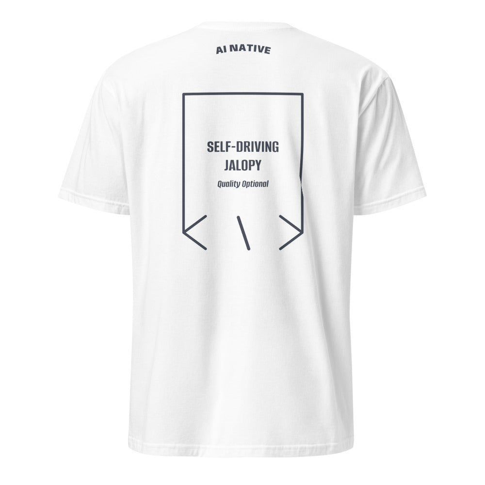 Self-Driving Jalopy — White Heather Navy back mockup