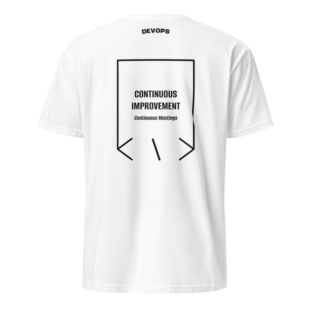 Continuous Improvement — White Black back mockup