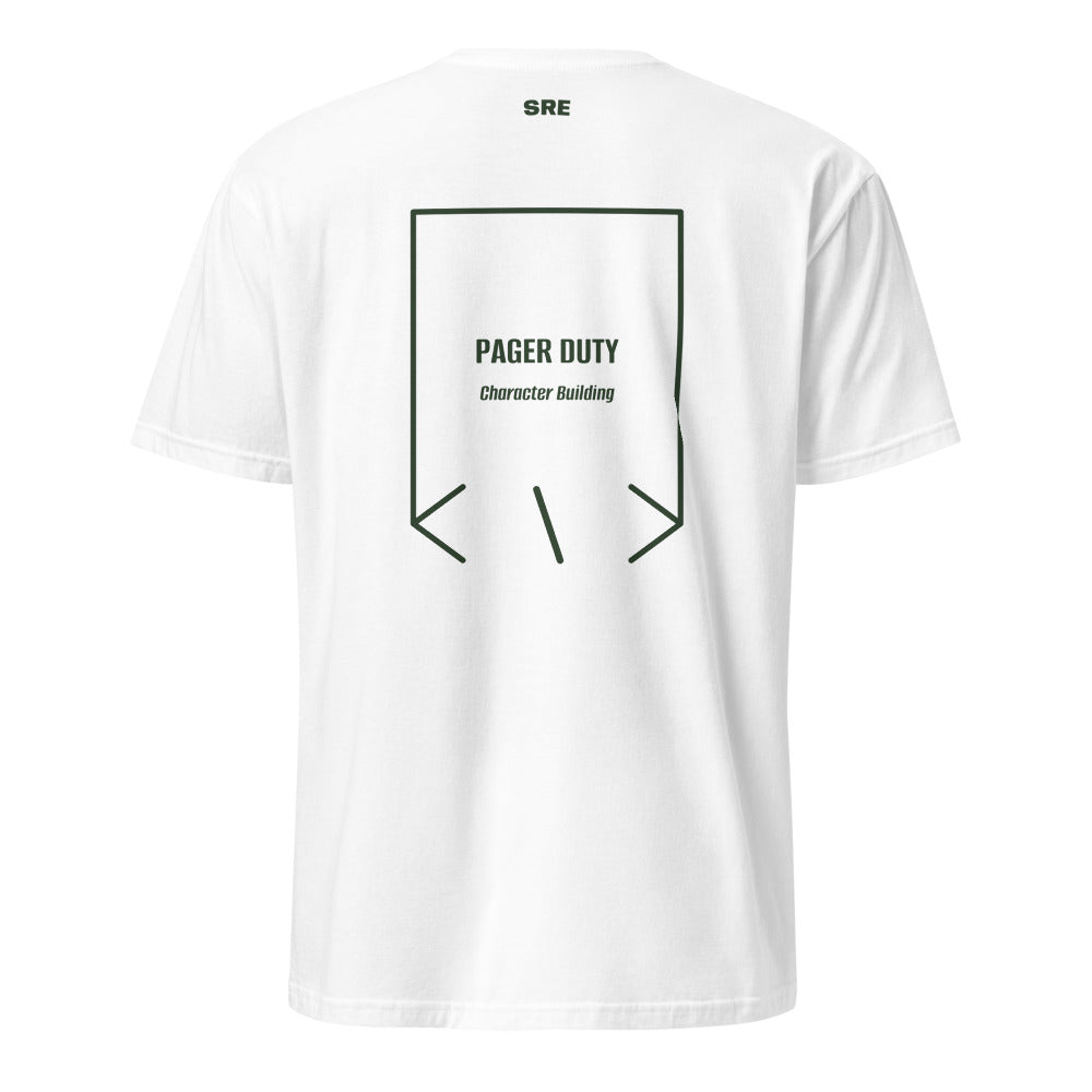 Pager Duty — White Forest Green back mockup