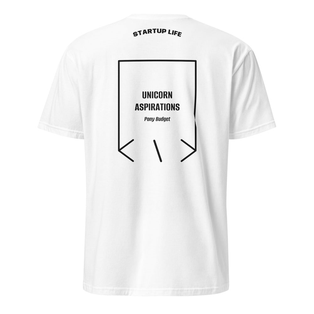 Unicorn Aspirations — White Black back mockup