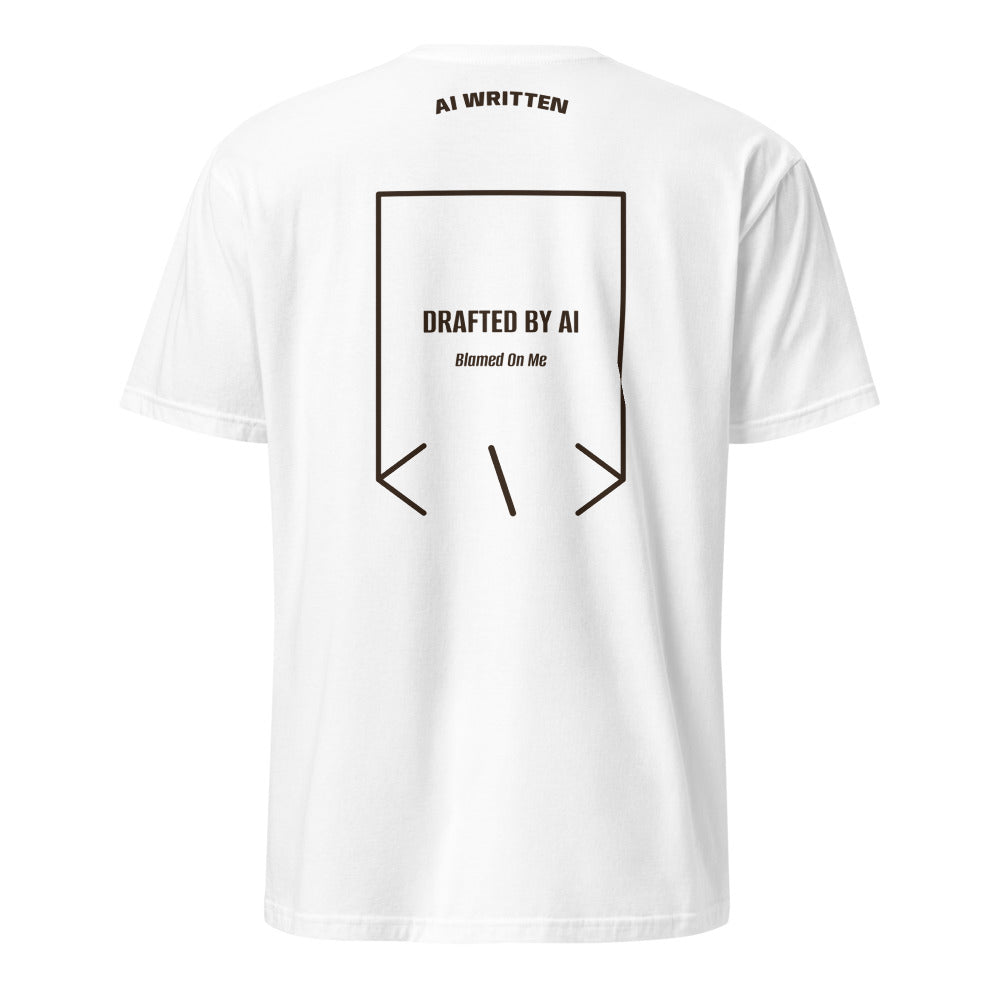 Drafted By AI — White Dark Chocolate back mockup