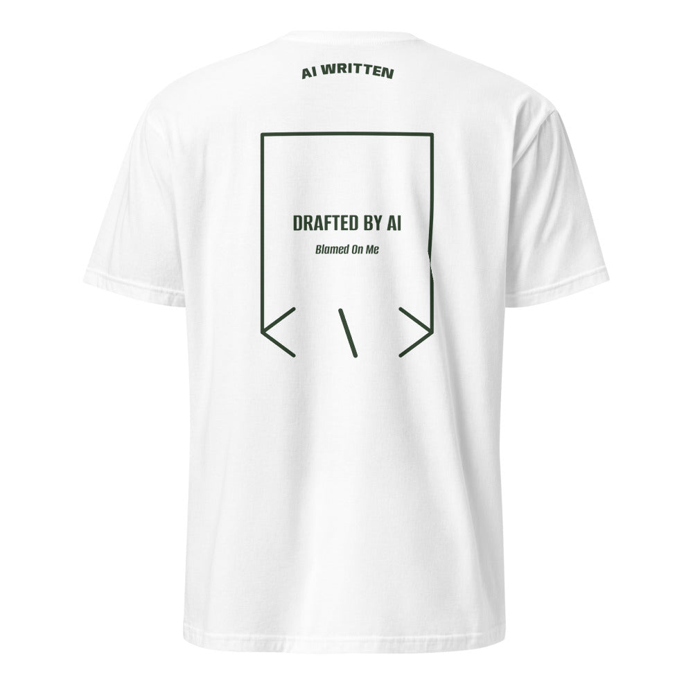 Drafted By AI — White Forest Green back mockup