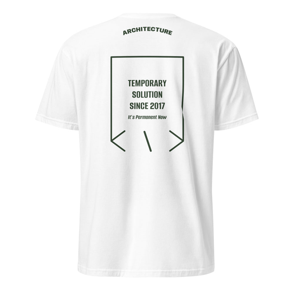 Temporary Solution Since 2017 — White Forest Green back mockup