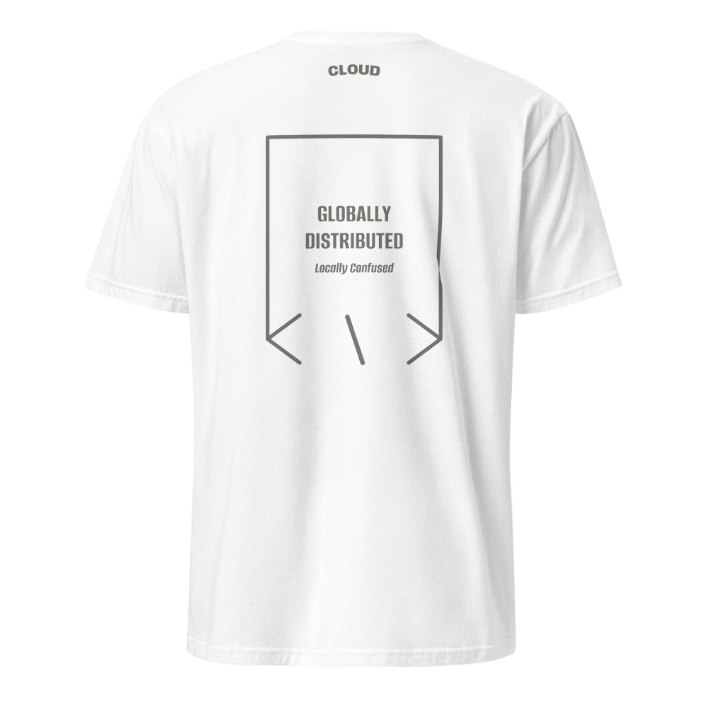 Globally Distributed — White Charcoal back mockup