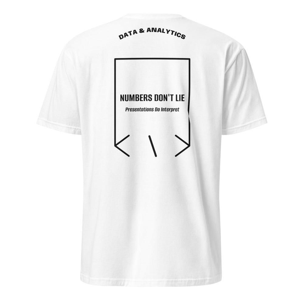 Numbers Don't Lie — White Black back mockup