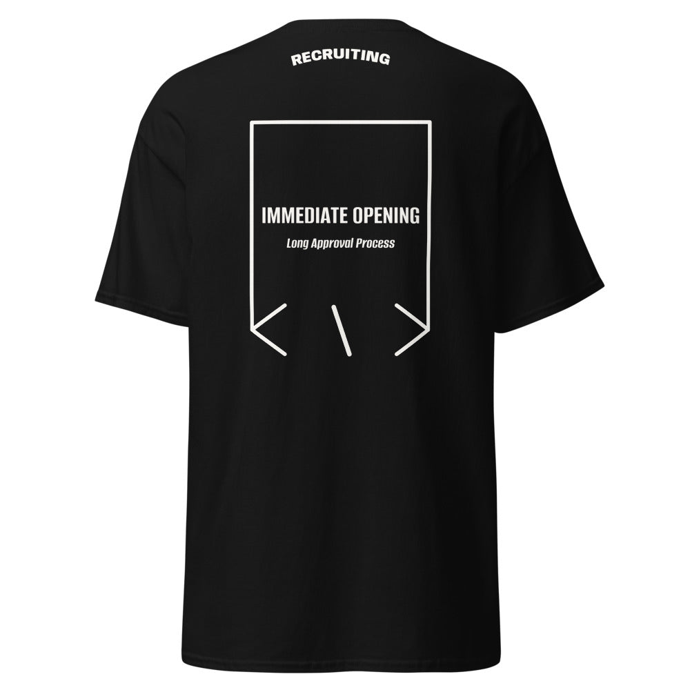 Immediate Opening — Black White back mockup