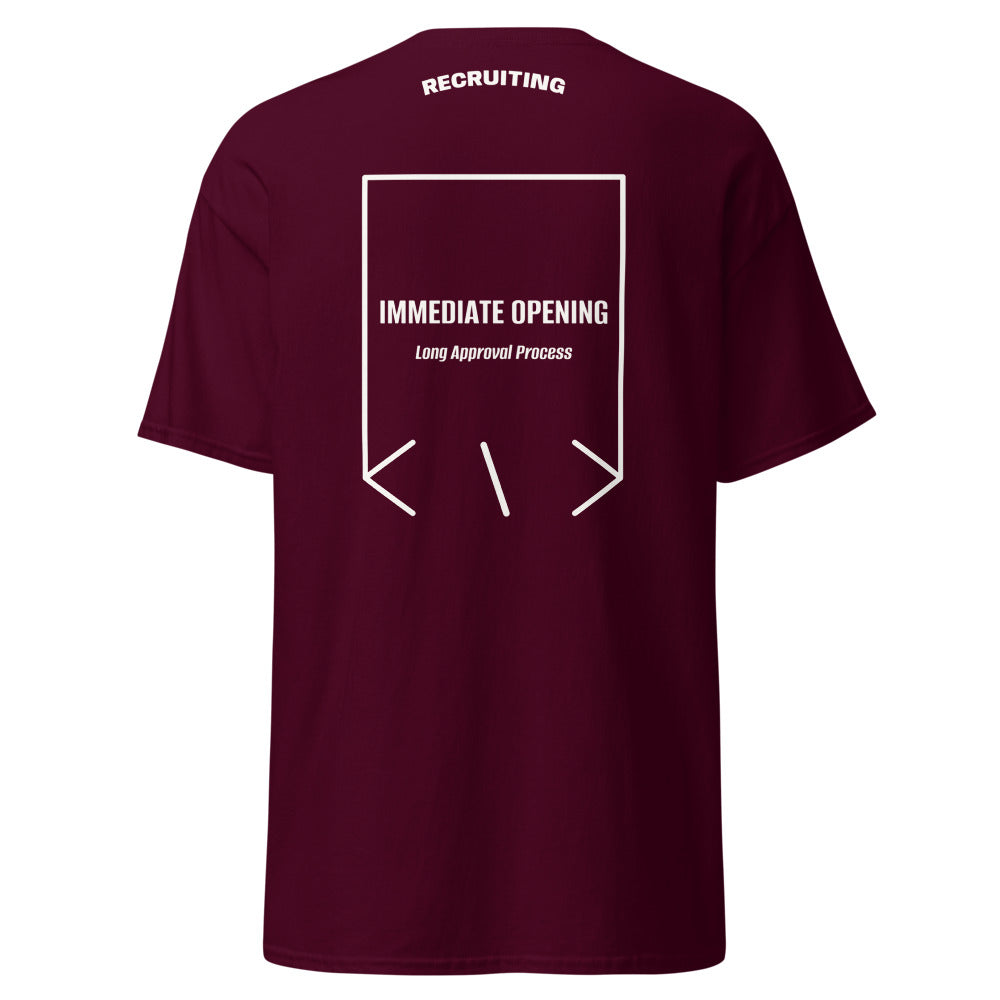 Immediate Opening — Maroon White back mockup