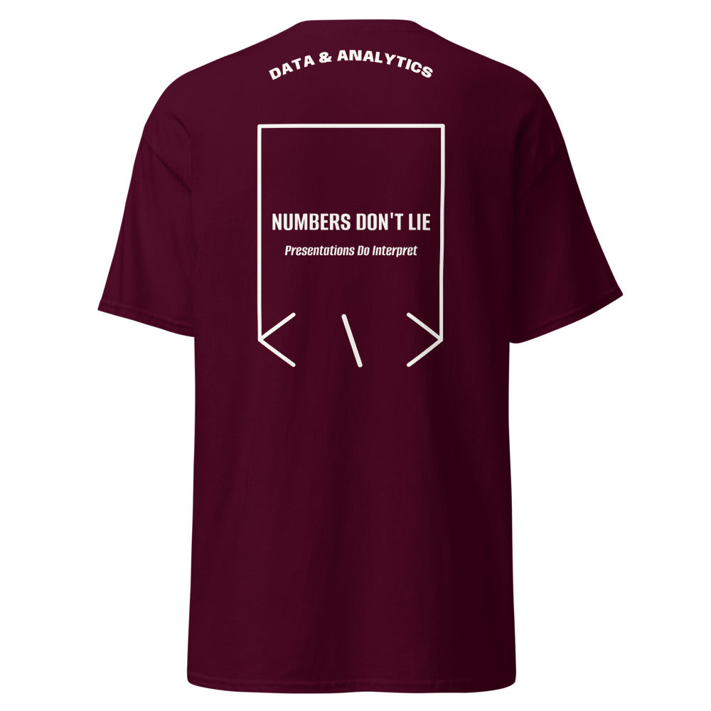 Numbers Don't Lie — Maroon White back mockup