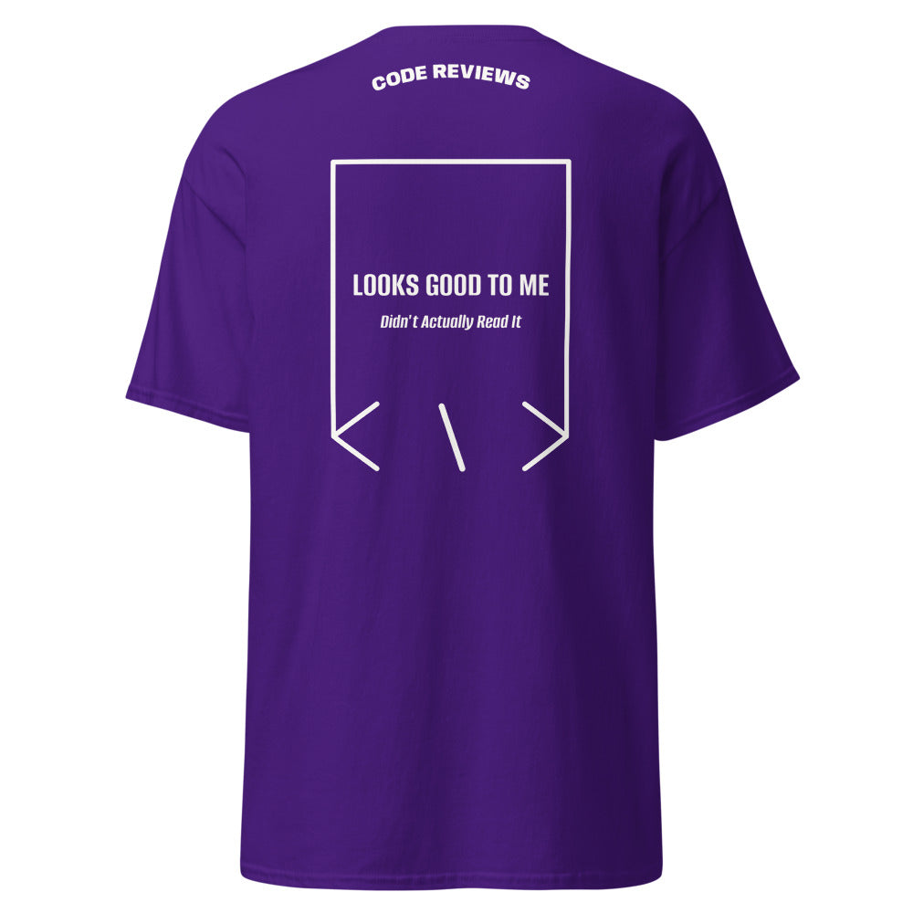 Looks Good To Me — Purple White back mockup
