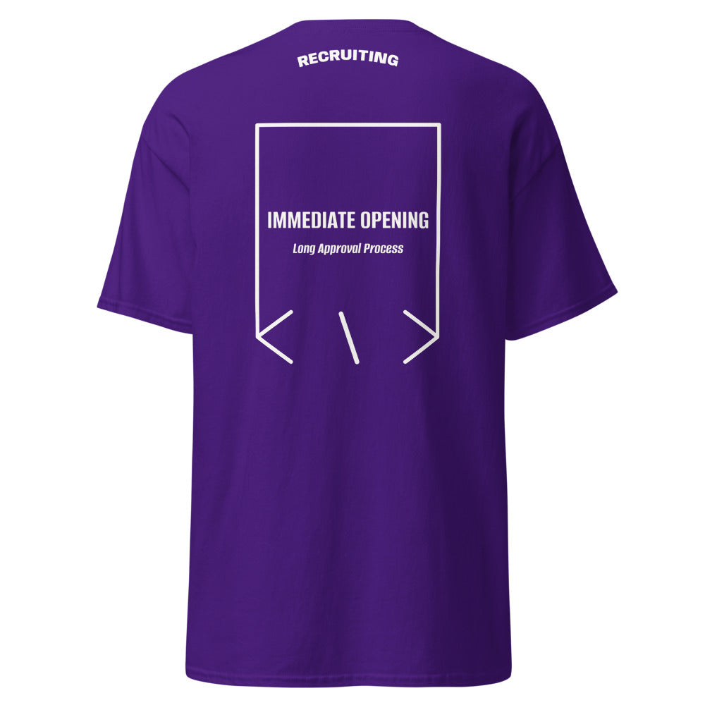 Immediate Opening — Purple White back mockup
