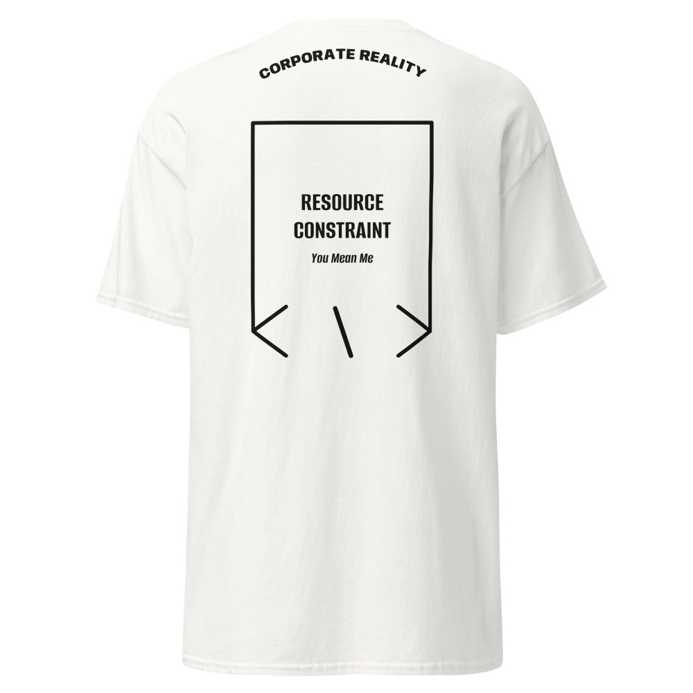Resource Constraint — White Black back mockup