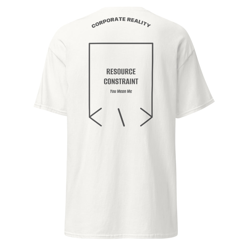 Resource Constraint — White Dark Heather back mockup