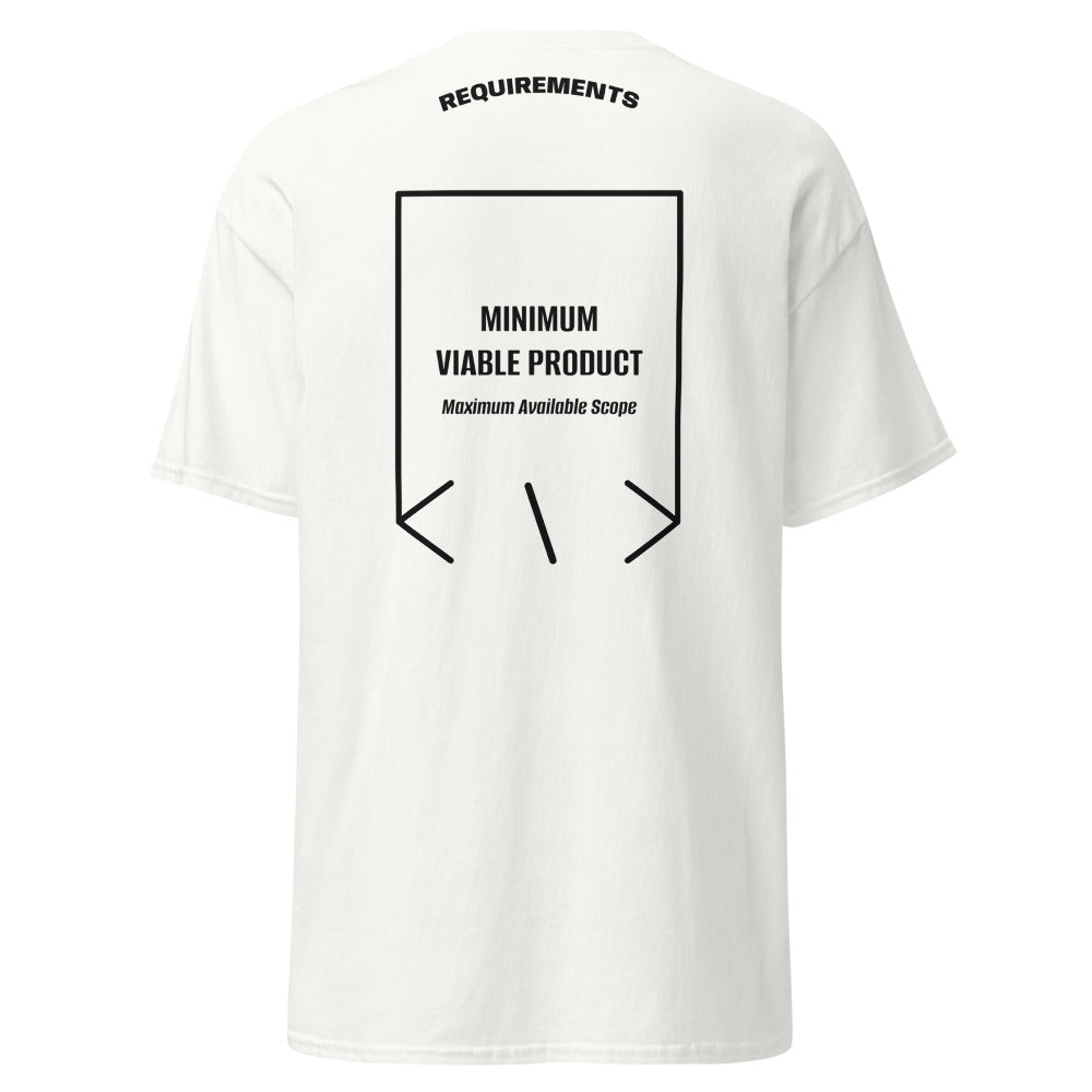 Minimum Viable Product — White Black back mockup