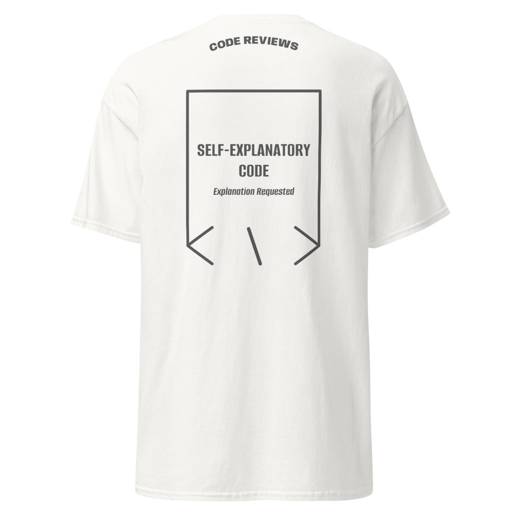 Self-Explanatory Code — secondary back mockup