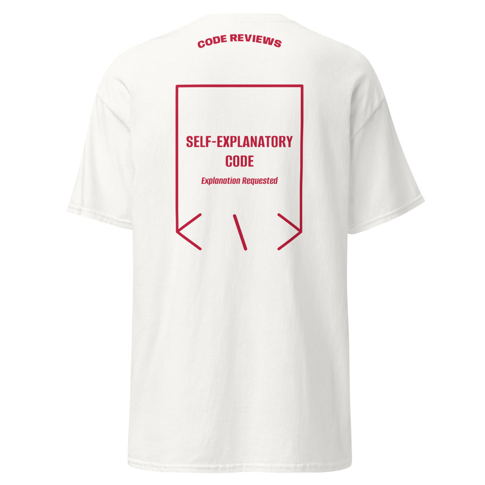Self-Explanatory Code — White Cardinal back mockup