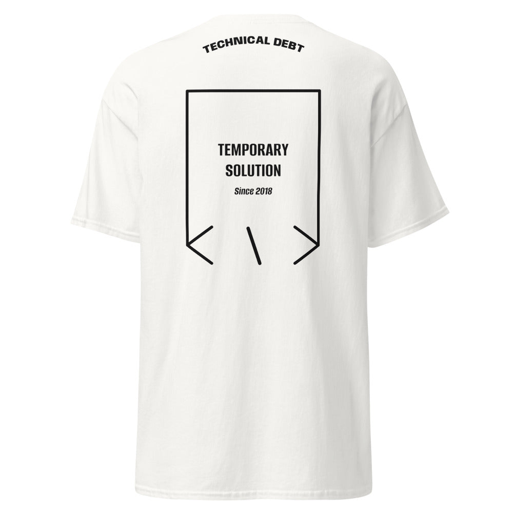 Temporary Solution — White Black back mockup